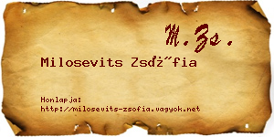 Milosevits Zsófia névjegykártya