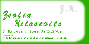 zsofia milosevits business card